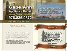 Tablet Screenshot of capeannappliancerepair.com